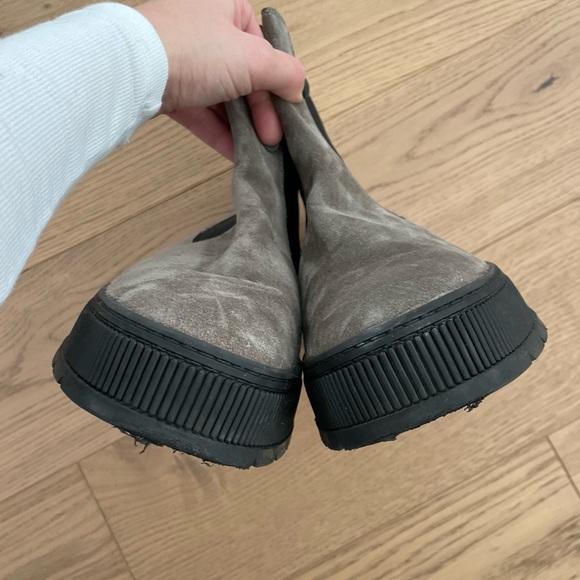 Massimo Dutti Black Split Suede Platform Chelsea Boots - Picture 6 of 11